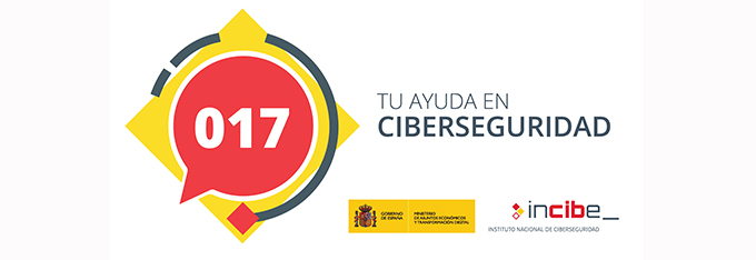 Teléfono de ayuda en ciberseguridad: 017